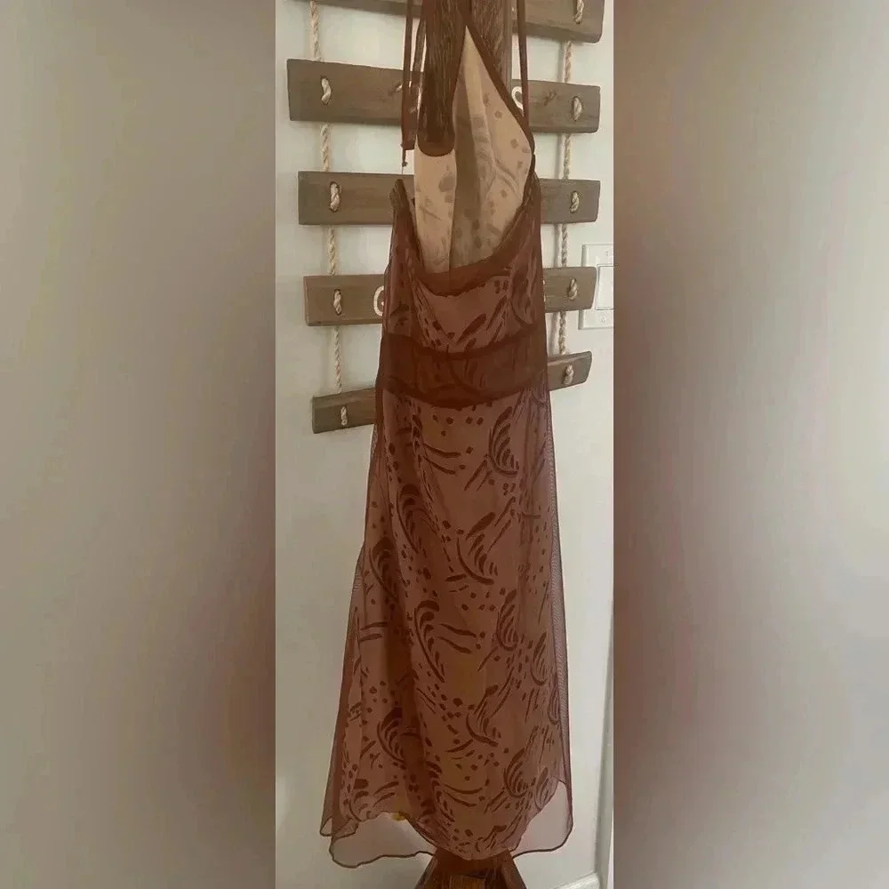 Free People Women’s Layered Lace Sleeveless Backless Halter Mini Dress Small EUC - Picture 5 of 15
